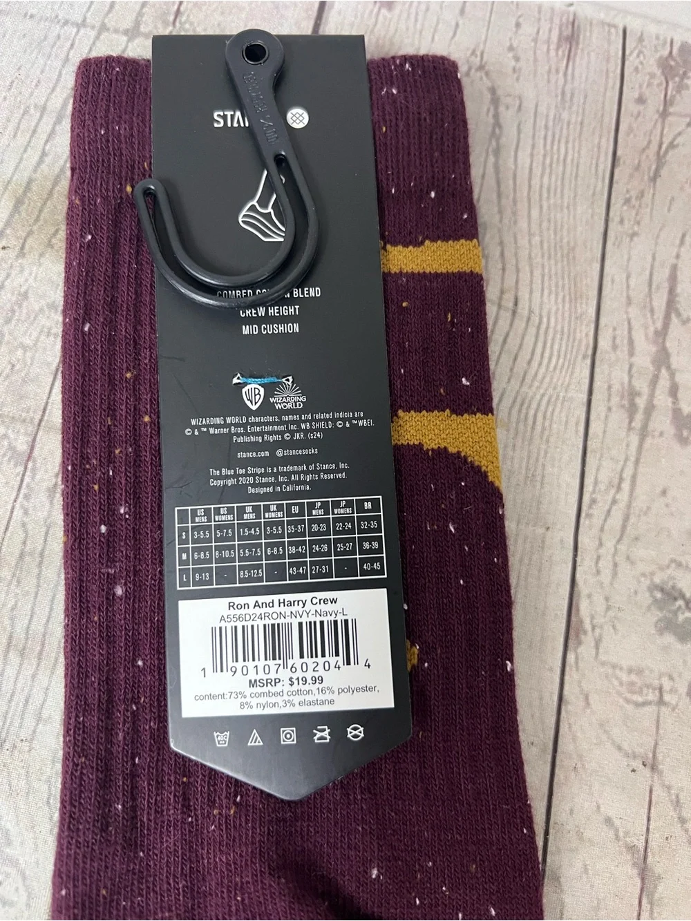 Brand New Men’s Stance Harry Potter Ron & Harry Crew Socks Size Large 9-13 US
